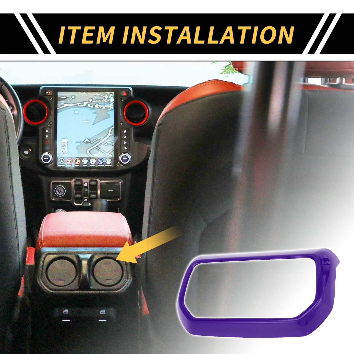 Rear Air Vent Armrest AC Outlet Panel Cover for Jeep Wrangler JL JLU (2018–2023)