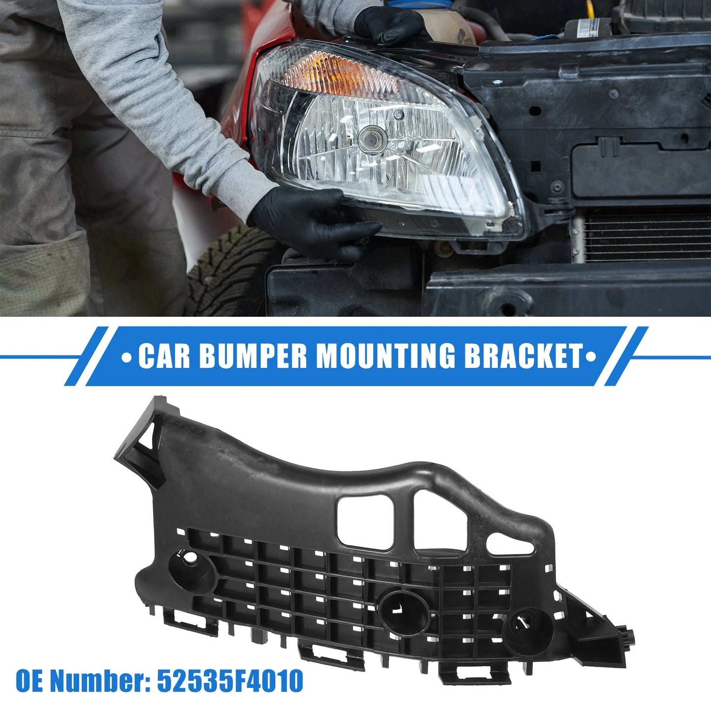 Front Right Side Bumper Mounting Bracket for Toyota C-HR (2018–2022) Black