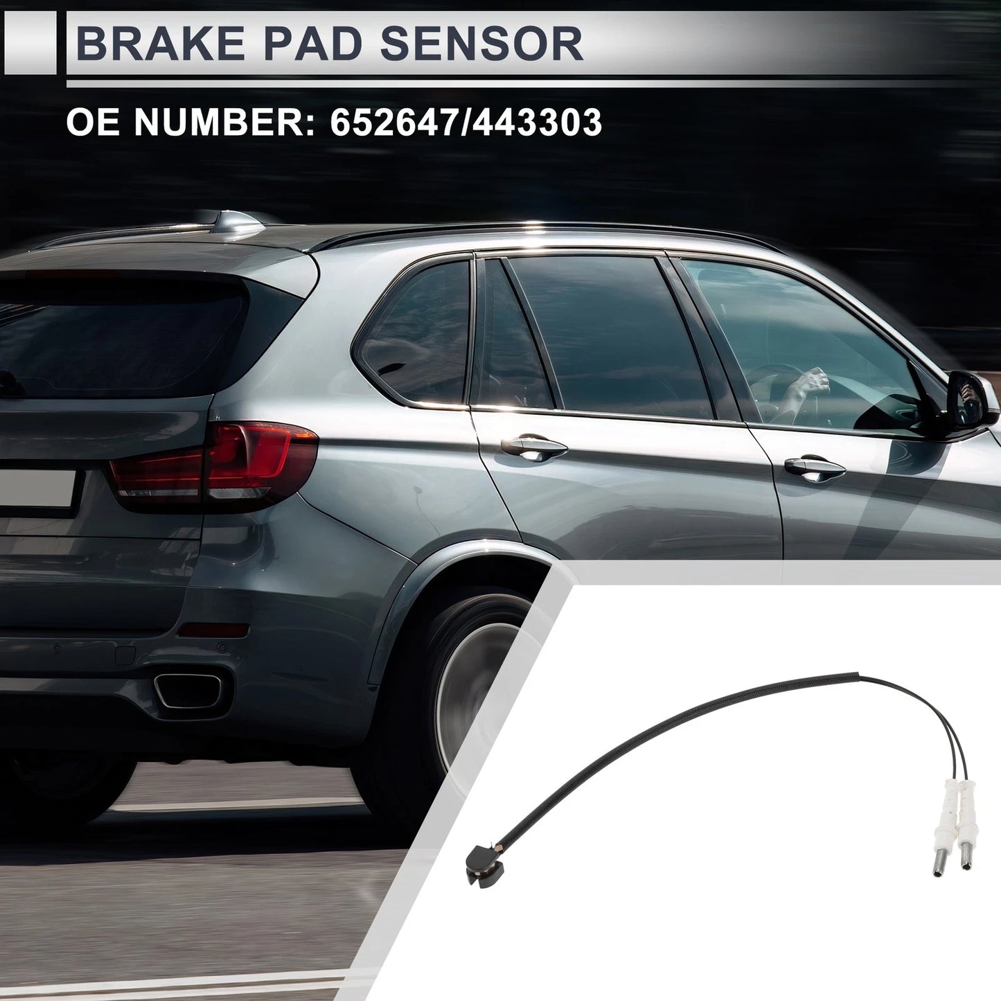 1pc Brake Pad Wear Sensor for Citroen C5 (2008–2012) No. 652647 Black