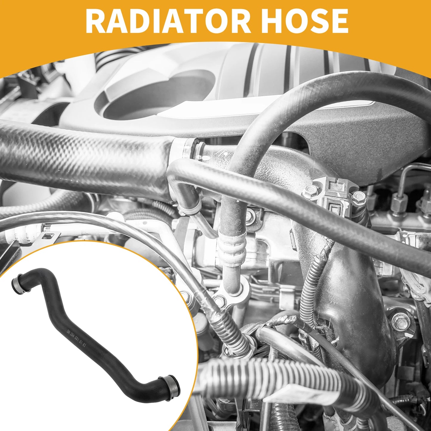 Radiator Hose for Mercedes Benz C Class W204 C180 C200 (2007–2014) No.A2045010182