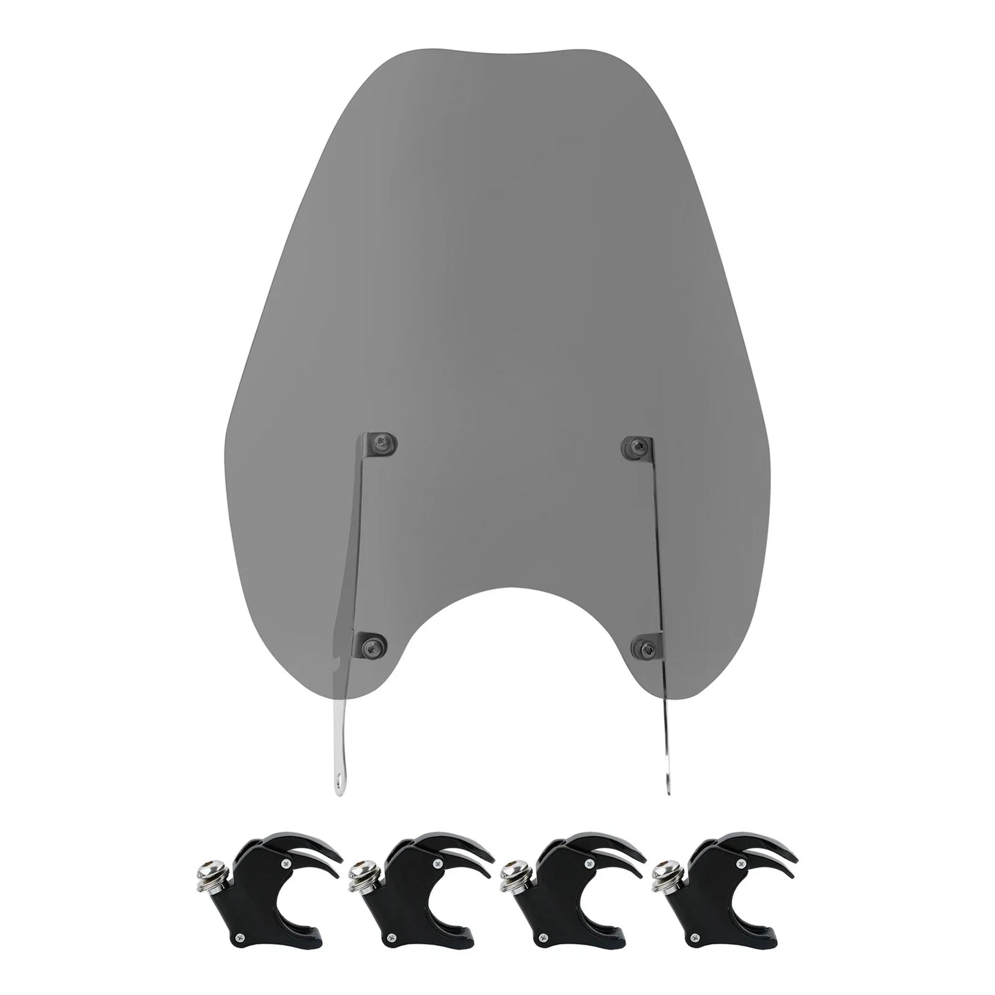49mm Smoke Windshield Clamps for Harley Breakout, Fat Bob, Low Rider (2018-2024)
