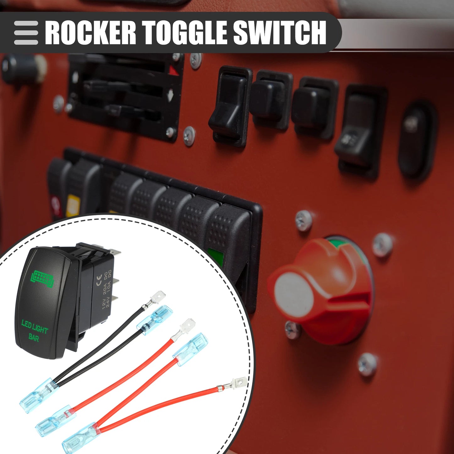 Set of 1 LED Light Bar 5 Pin Toggle ON-OFF Switch for Universal Car