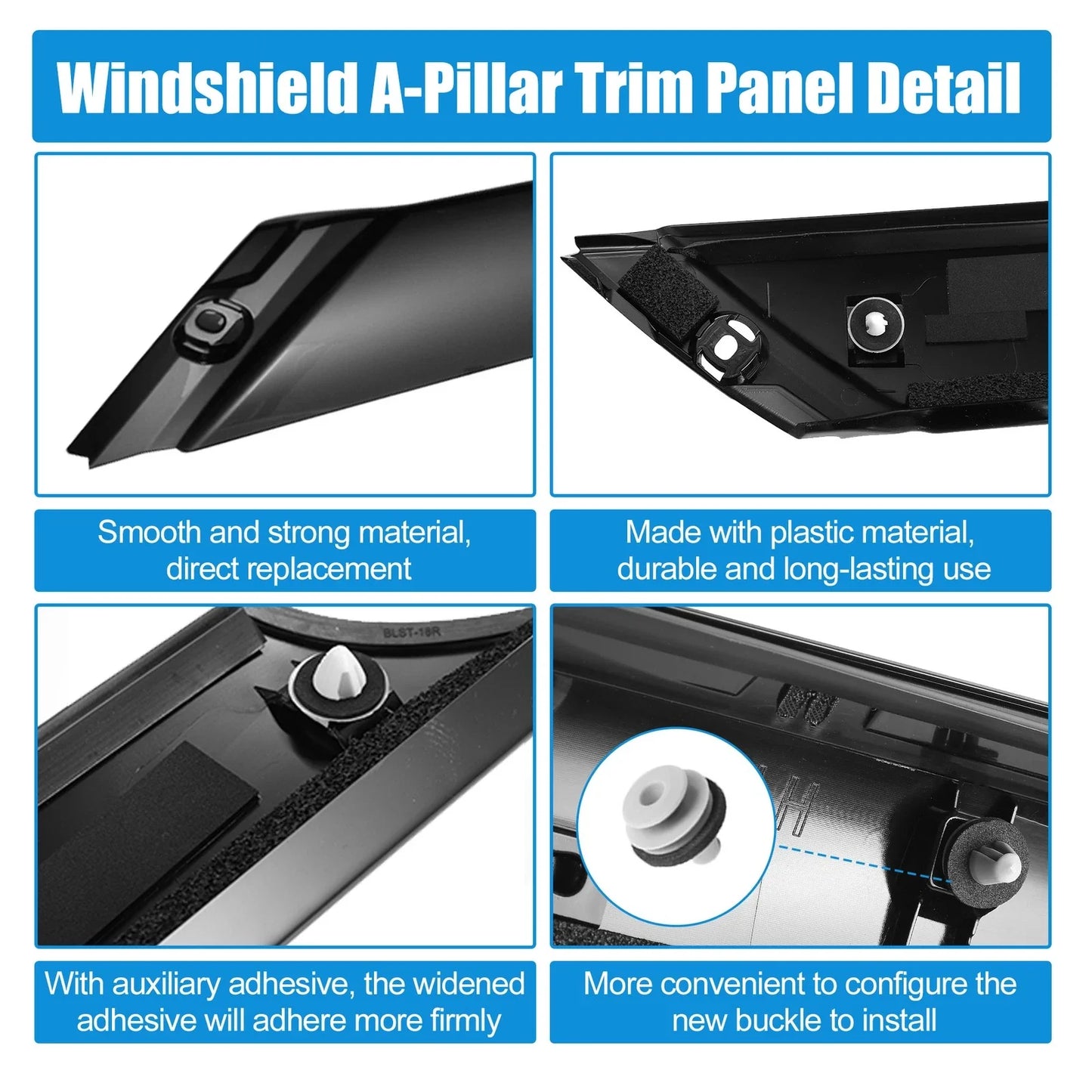 Windshield A Pillar Trim for Hyundai Veloster 2012-2017 2 x Left Right