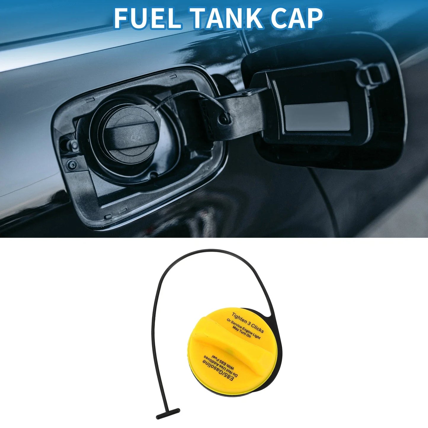 Gas Fuel Filler Cap for GMC Sierra 1500 (2014-2023) - Black, White, Yellow