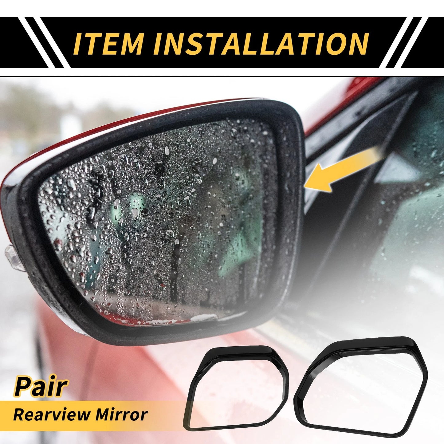 Pair Rearview Mirror Rain Eyebrow Trim for Toyota Tundra (2022–2024)
