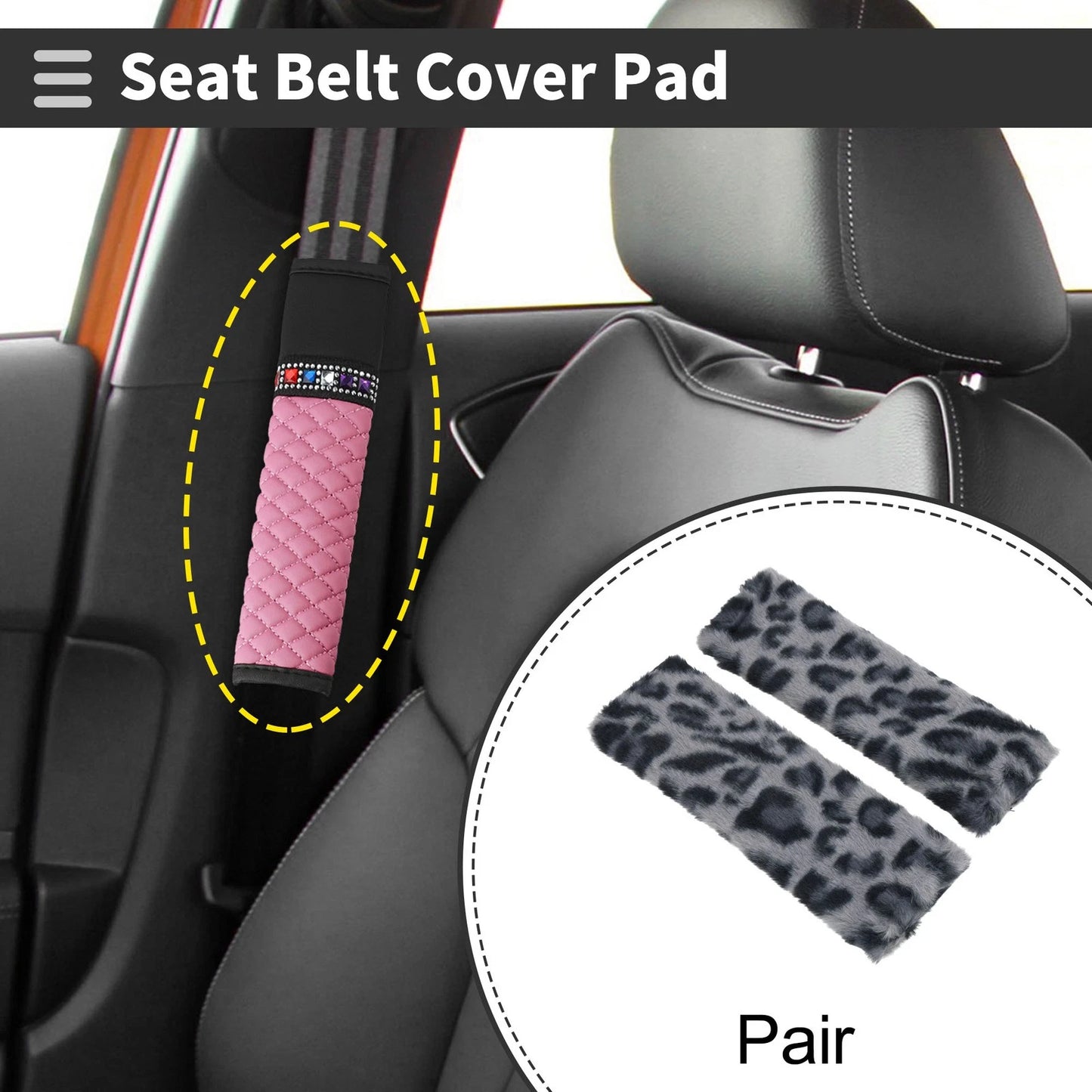 Seat Belt Cover Pad for Universal Fit (23.5cm, 1 Pair)