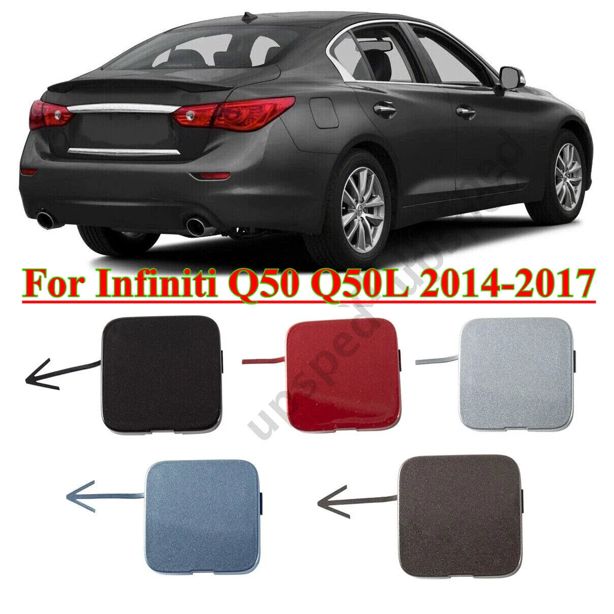 Rear Bumper Tow Hook Eye Cover Cap for Infiniti Q50 Q50L (2014–2017)