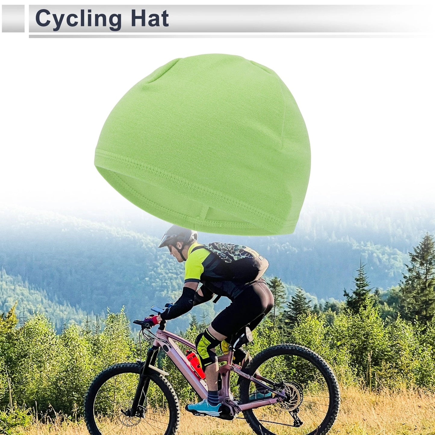 Cycling Hat for Keep Warm Light Green Desmooth Fabric (25.5x18cm) 1 Pcs