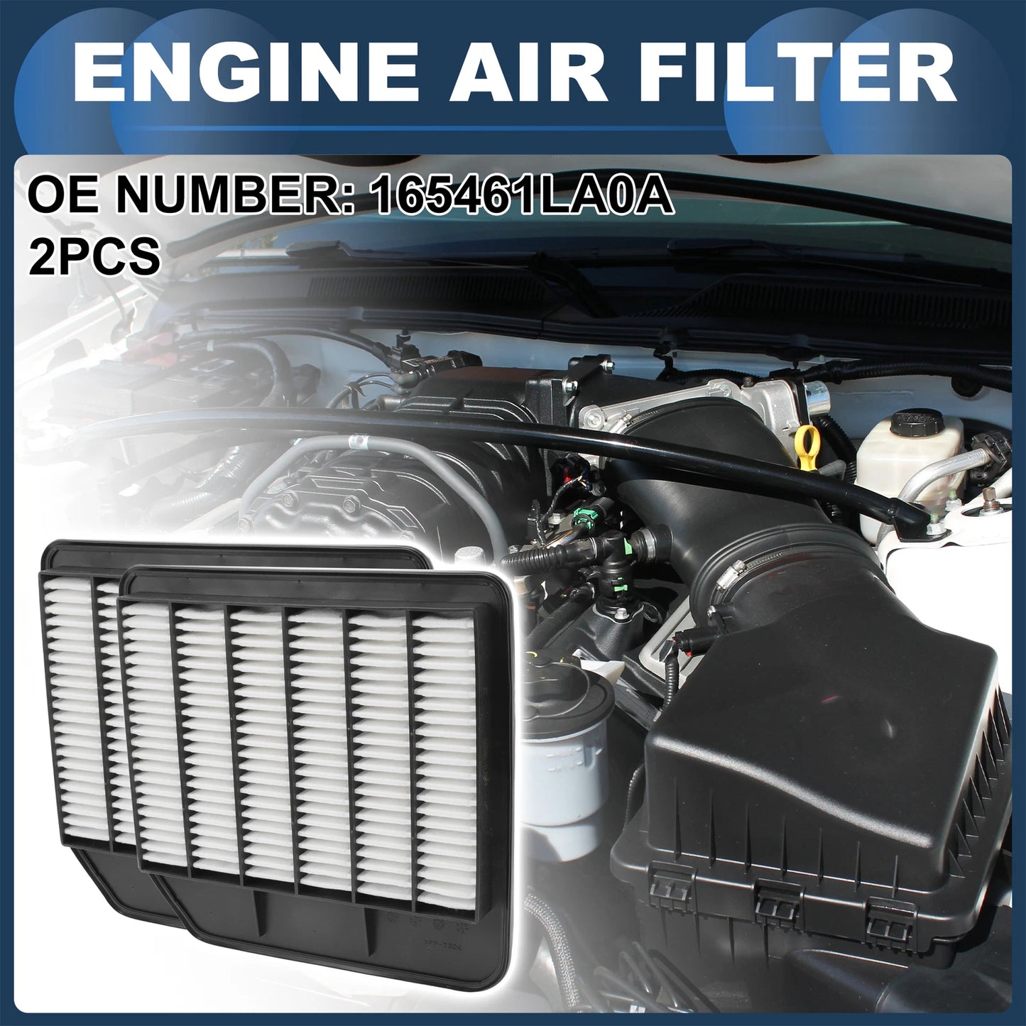 Set of 2 Engine Air Filters No.165461LA0A for Nissan Armada 5.6L (2017–2024)