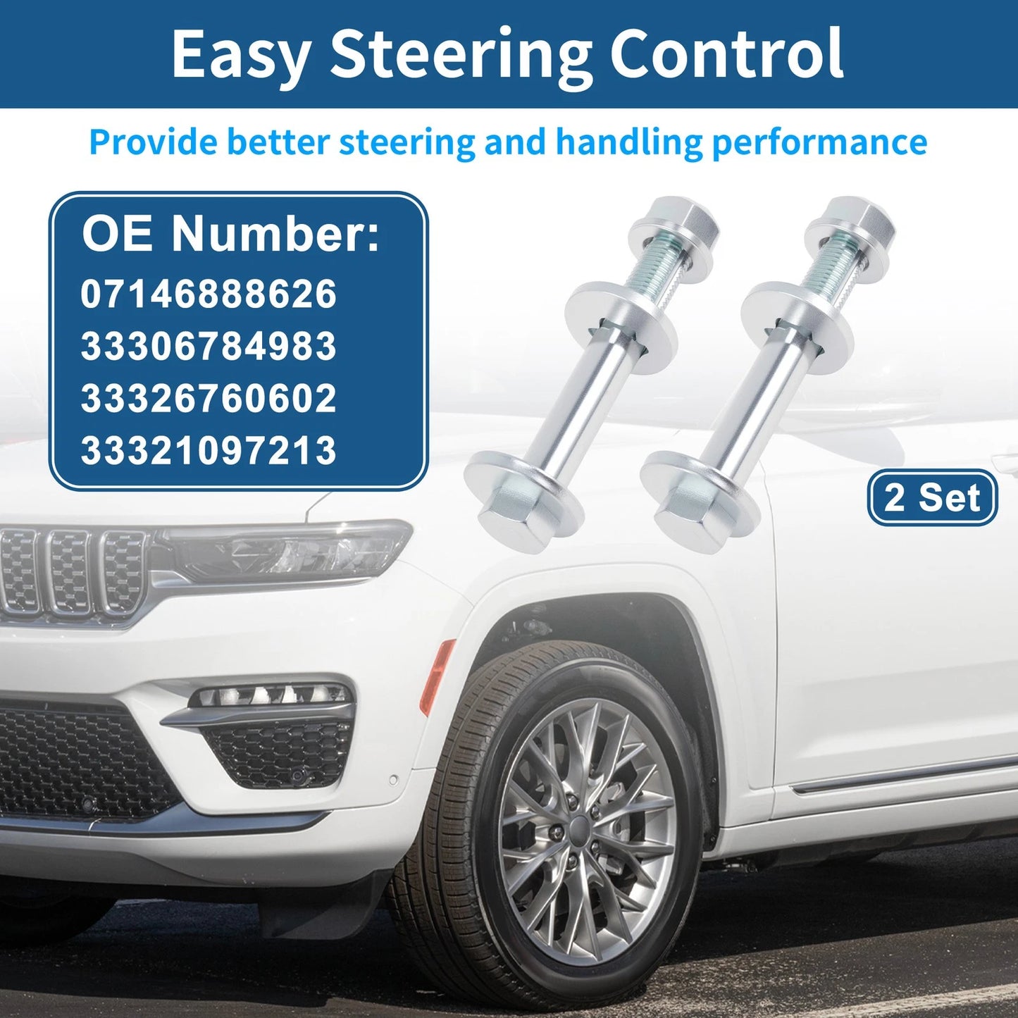 Set of 2 Rear Control Arm Suspension Camber Bolts for BMW 128i (2008–2013) 07146888626