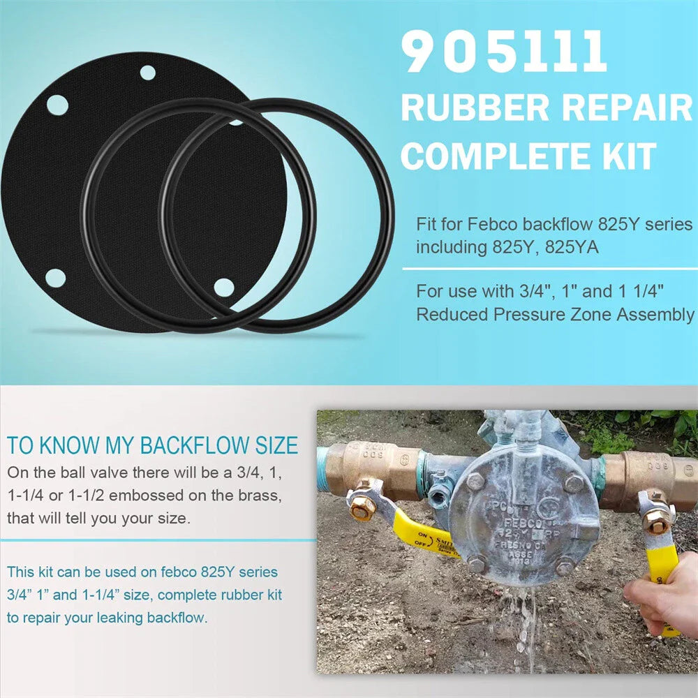 Rubber Repair Kit for Febco Backflow 825Y Series 3/4"-1-1/4"