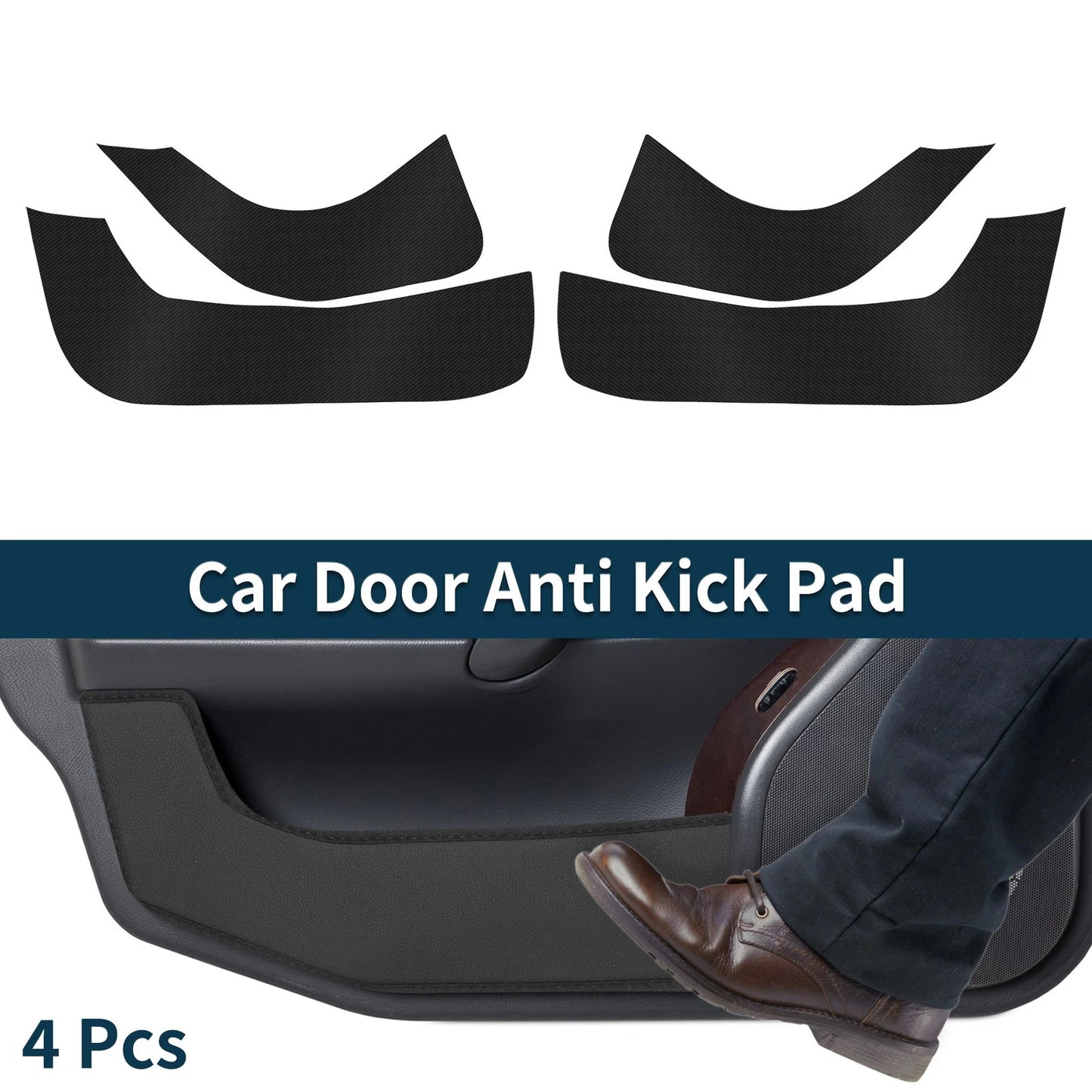 Set of 4 Leather Anti Kick Pad Stickers for DM8P DMEP DM (Carbon Fiber)