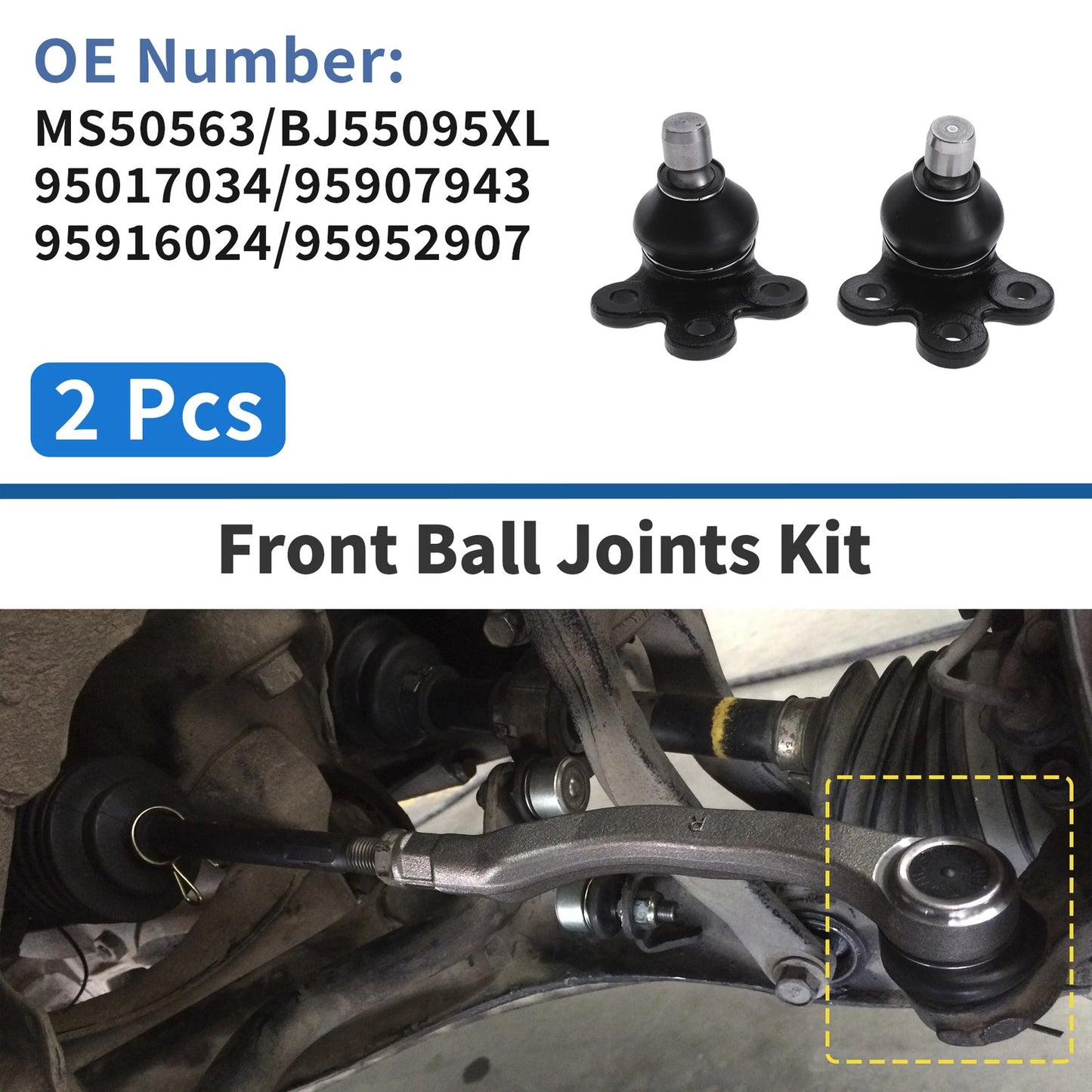 2 Pcs Front Upper Ball Joints for Buick Encore (2013–2022) MS50563/BJ55095XL