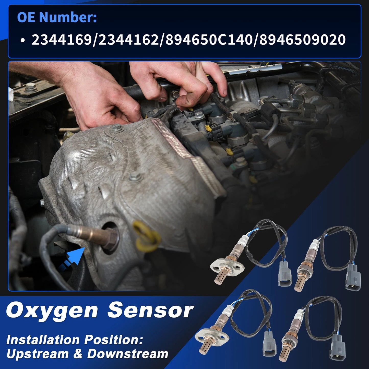 Set of 4 Upstream & Downstream Oxygen Sensors for Toyota Tundra (2000–2002)