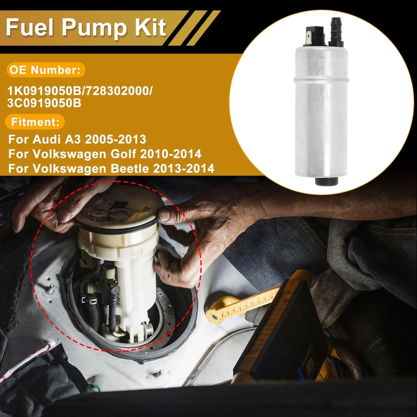 Fuel Pump Set for Audi A3 (2005–2013) Replaces 1K0919050B