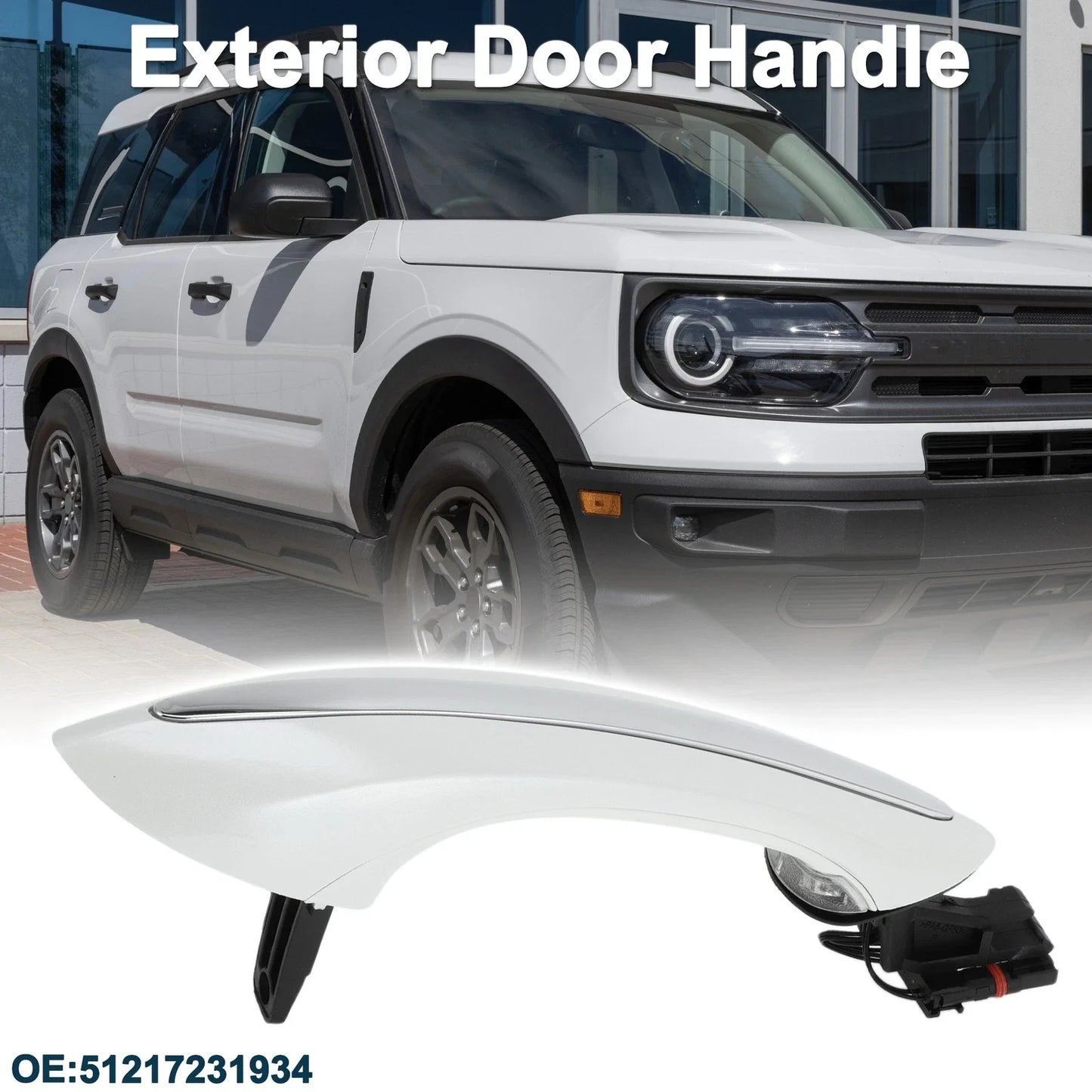 Rear Right Exterior Door Handle for BMW F07 F10 White Silver Tone
