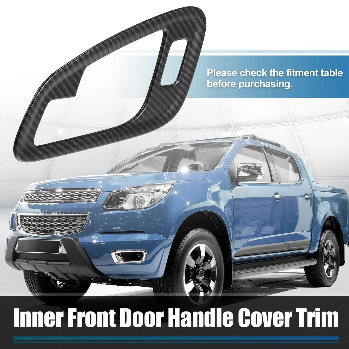 2 x Black Inner Front Door Handle Patch Covers for Chevrolet Colorado (2015-2022)
