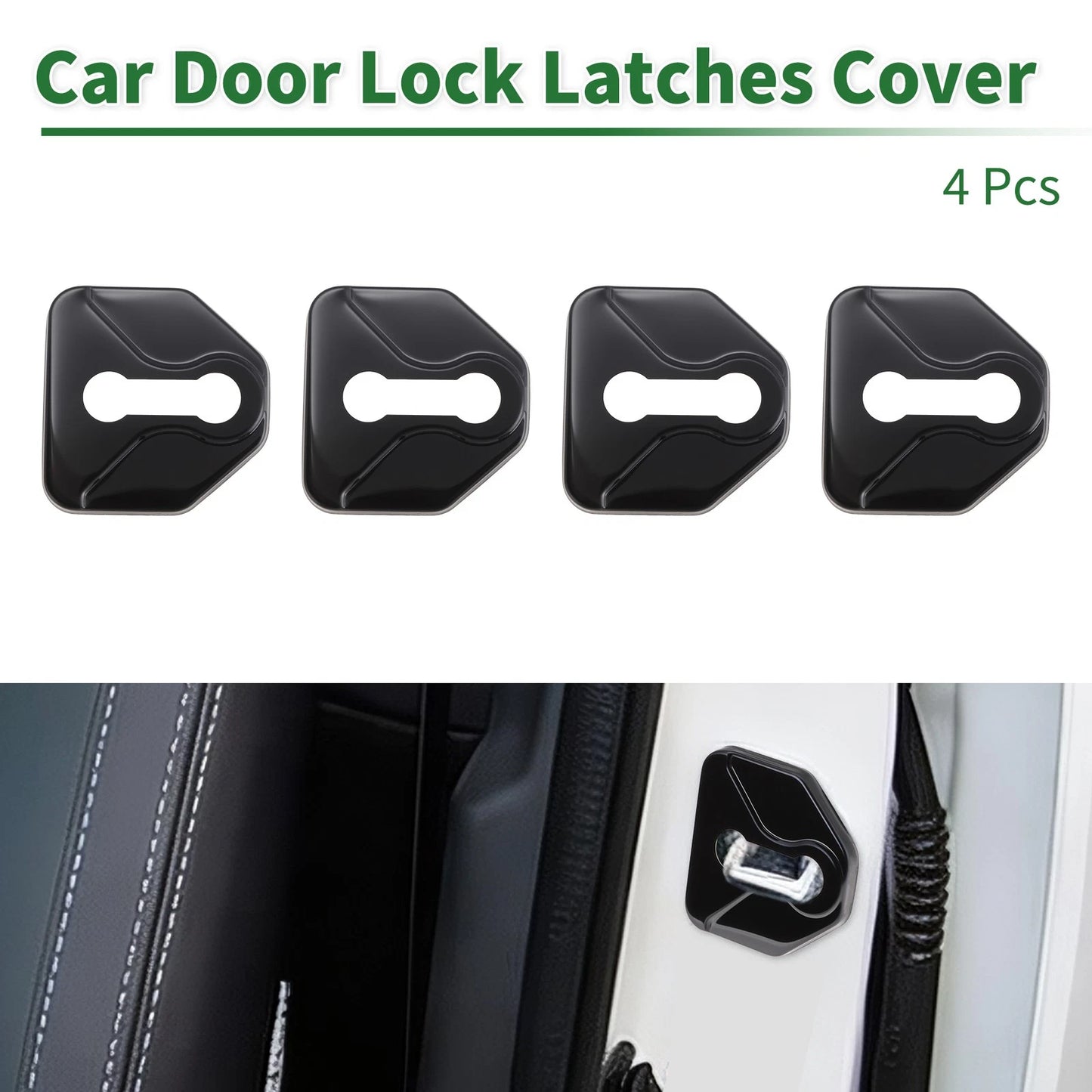 Set of 4 Car Door Lock Latches Cover for Subaru Forester (2004–2024) Metal Black