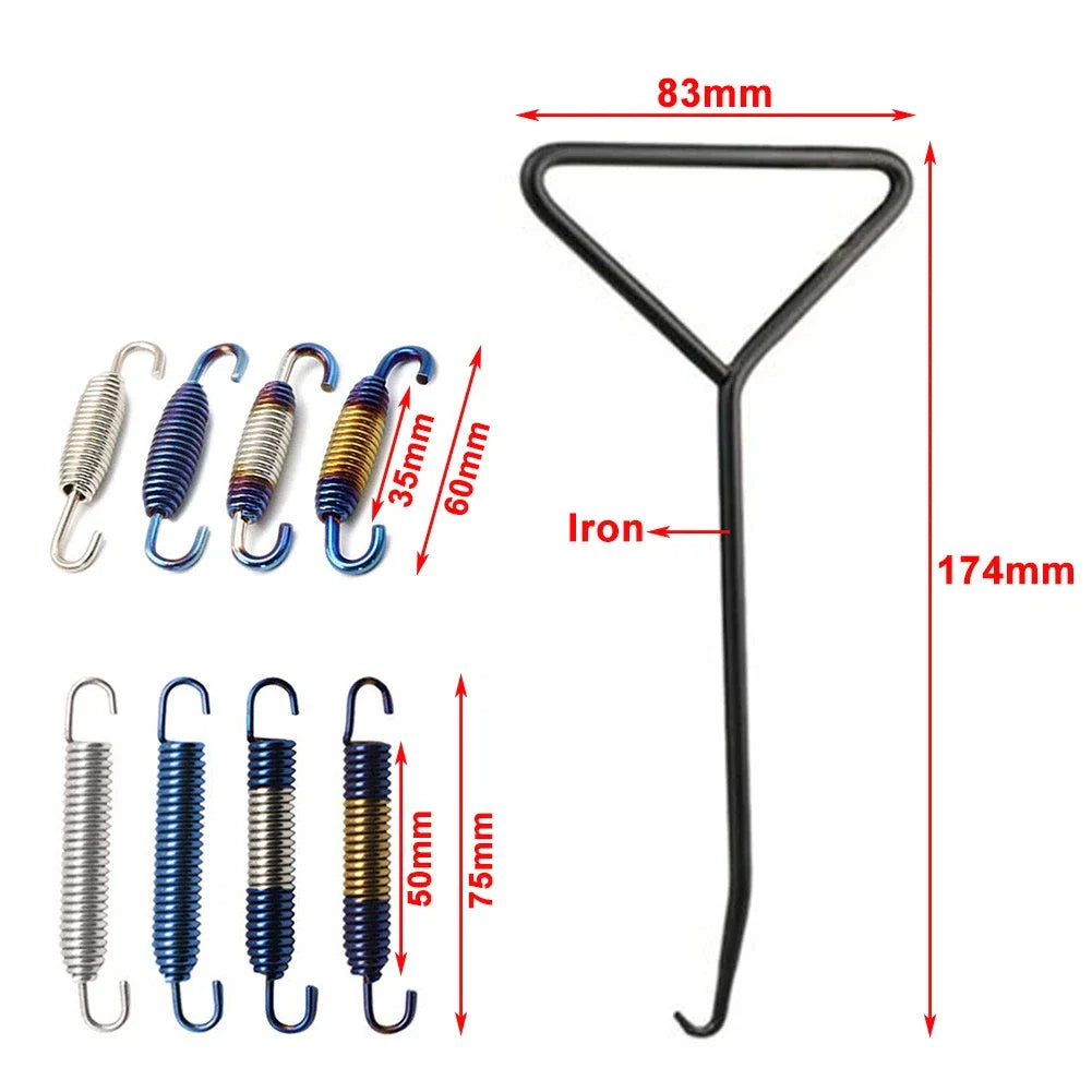 Exhaust Pipe Muffler Mounting Springs for Motorcycle (A03) 79 Characters Max
