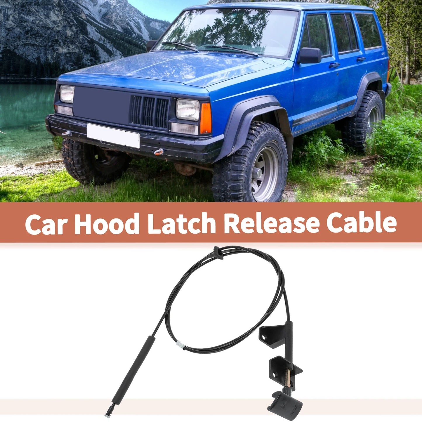 Hood Latch Release Cable for Jeep Cherokee (1997–2001) 55235493AE 55235483AD