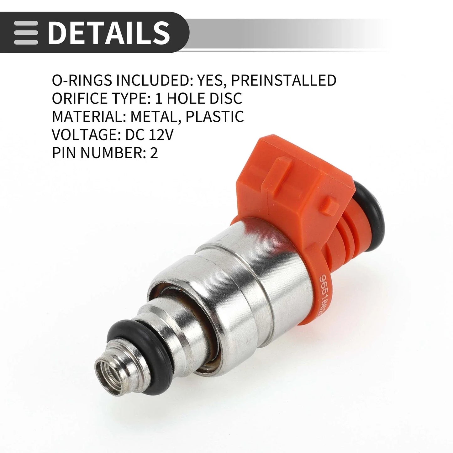 Fuel Injector 0.8 for CHEVROLET Matiz (2005-2013) - Silver Tone 1 x Pc