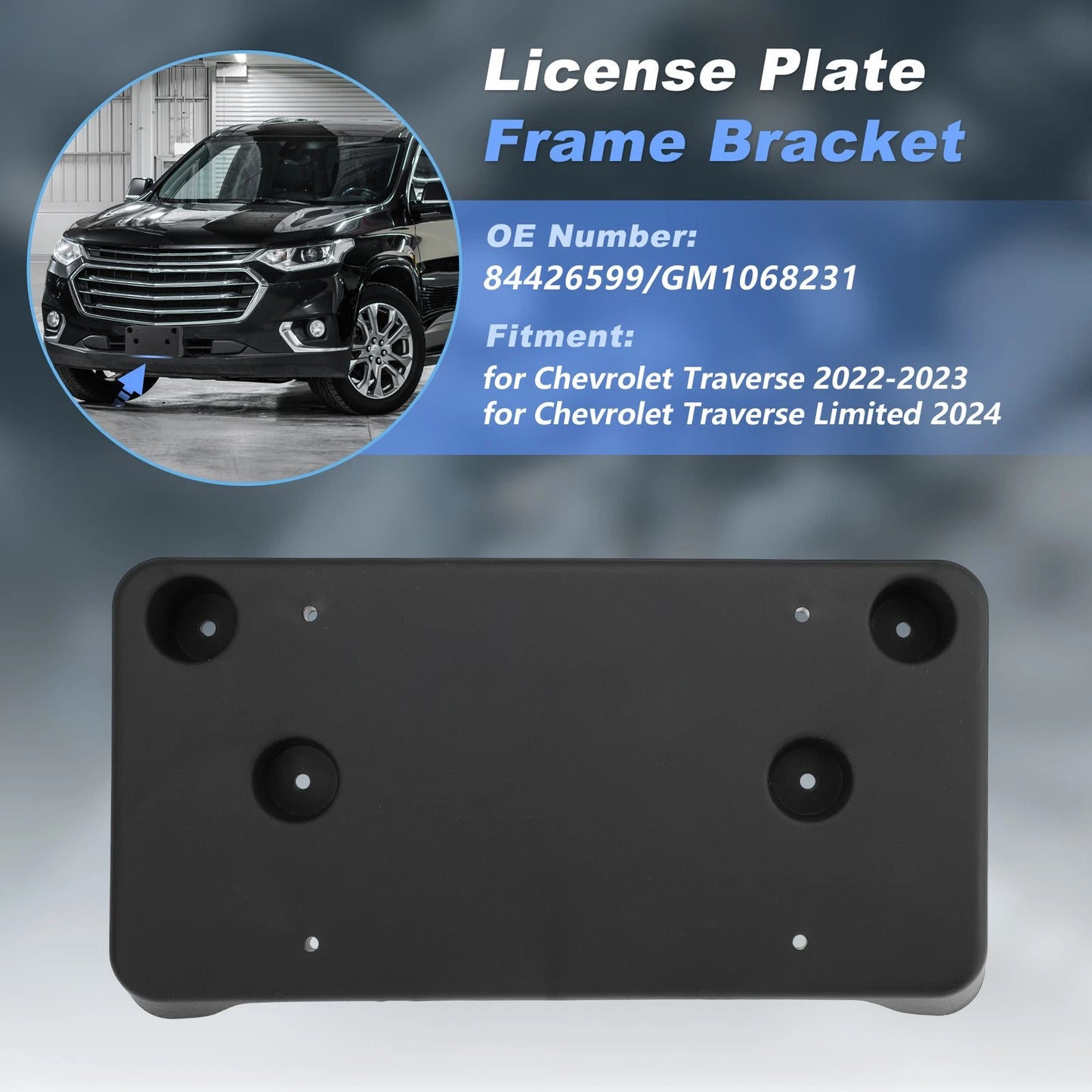 License Plate Bracket for Chevrolet Traverse (2022–2023) No. 84426599, GM1068231
