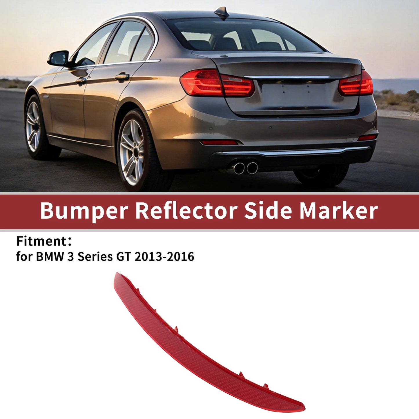 Rear Right Bumper Reflector No.63147315166 for BMW 3 Series GT (2013–2016)