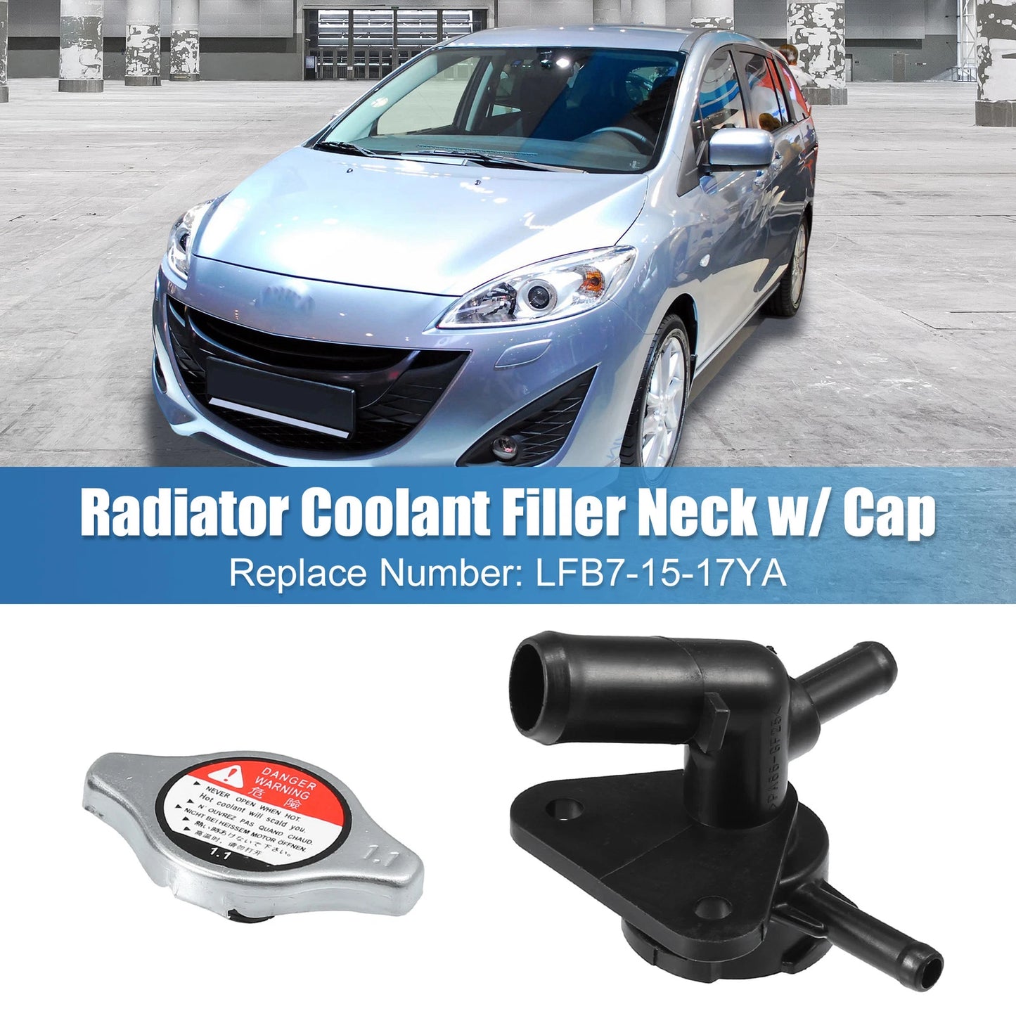 Engine Radiator Coolant Filler Neck for Mazda 5 2.3L L4 (2006–2010) LFB71517YA