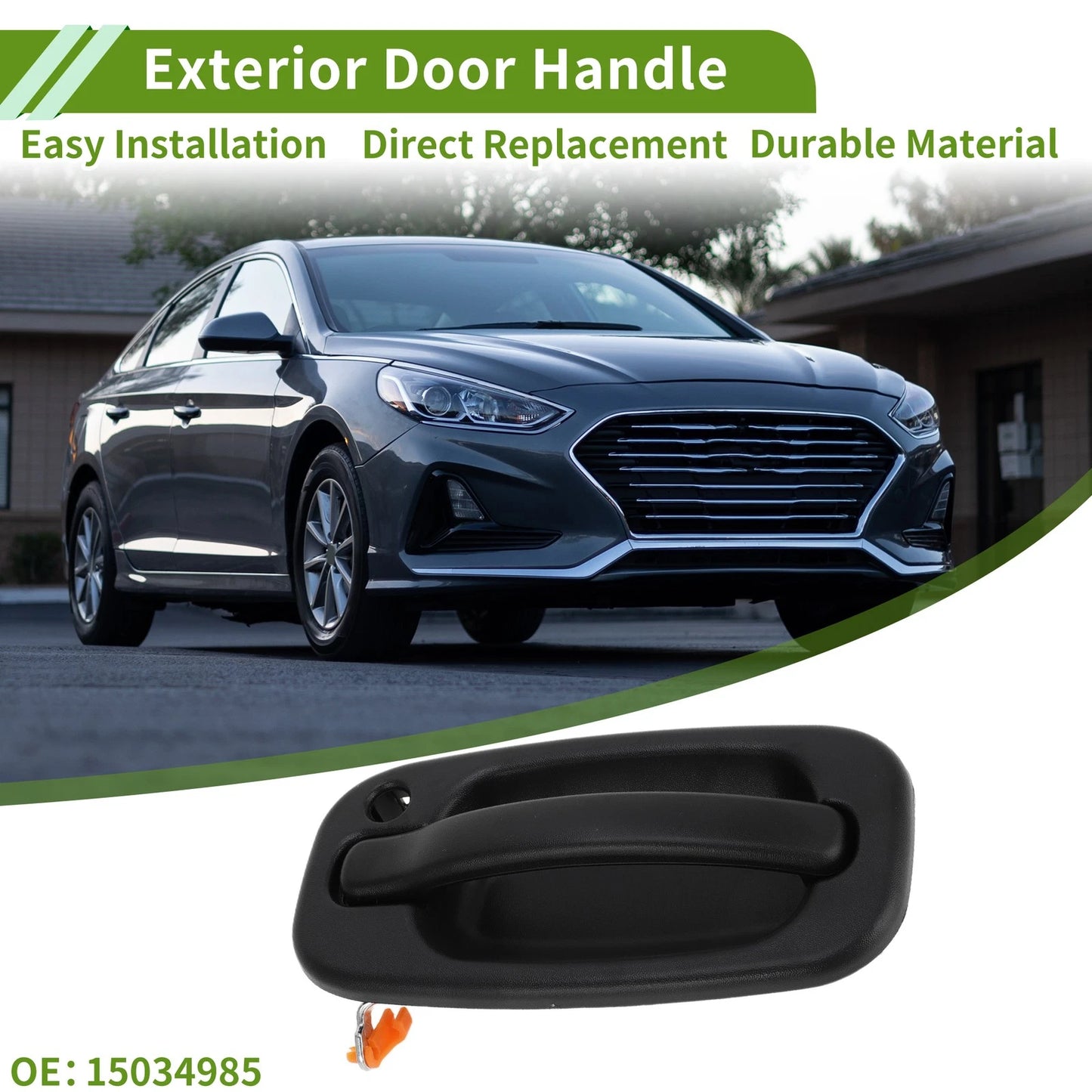 Exterior Door Handle for Chevrolet GMC (2010–2015) Black Front Left No.15034985