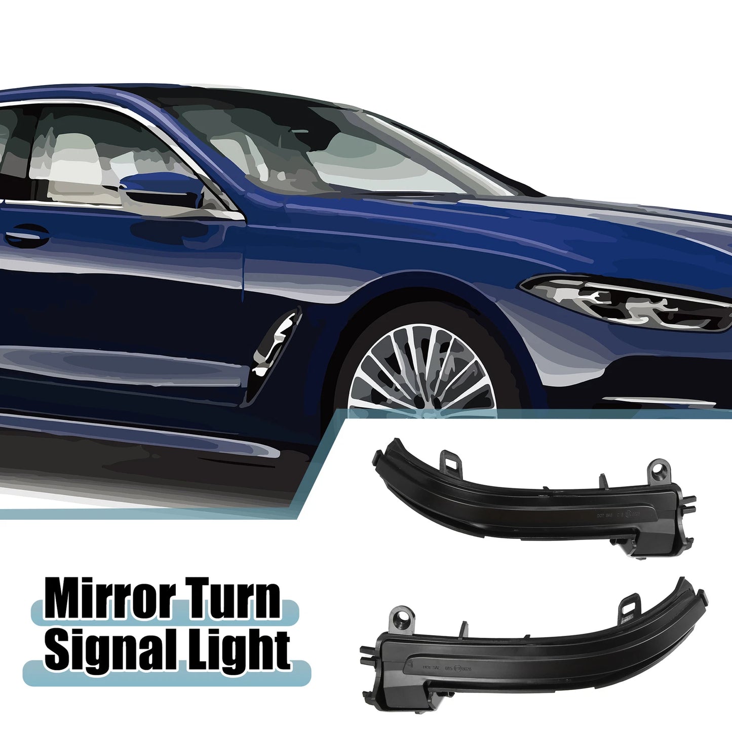 Set of 2 Mirror Turn Signal Lights for BMW 1 Series F20 (2012–2019) 63137280771