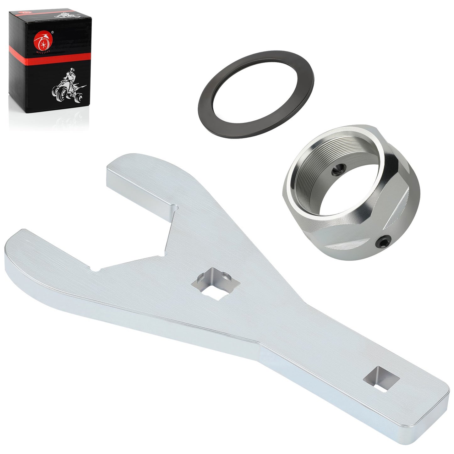 Set of 2 Rear Axle Lock Nuts & 46mm Wrench Tool for Yamaha Raptor 700 (2006–2023)