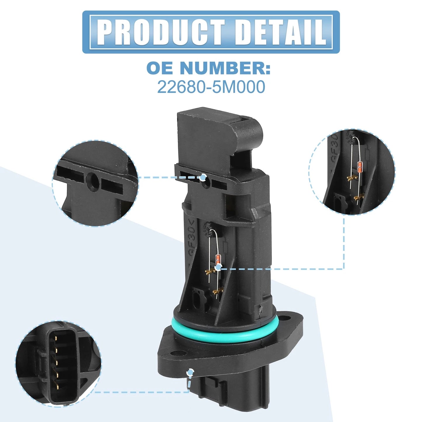 Mass Air Flow Sensor for Nissan Sentra 1.8L (2000–2006) No. 22680-5M000