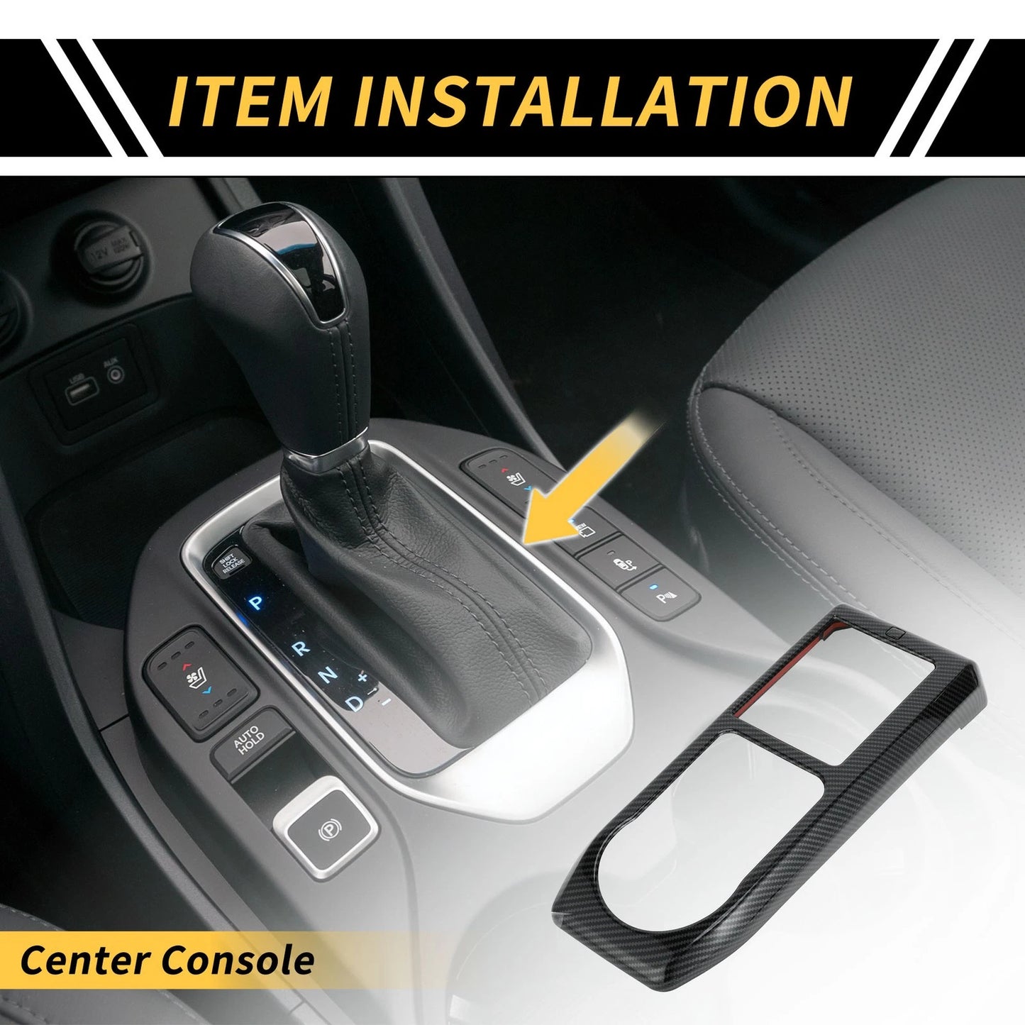 Carbon Fiber Gear Shift Frame Panel Cover Trim for Toyota Tacoma (2016–2023)