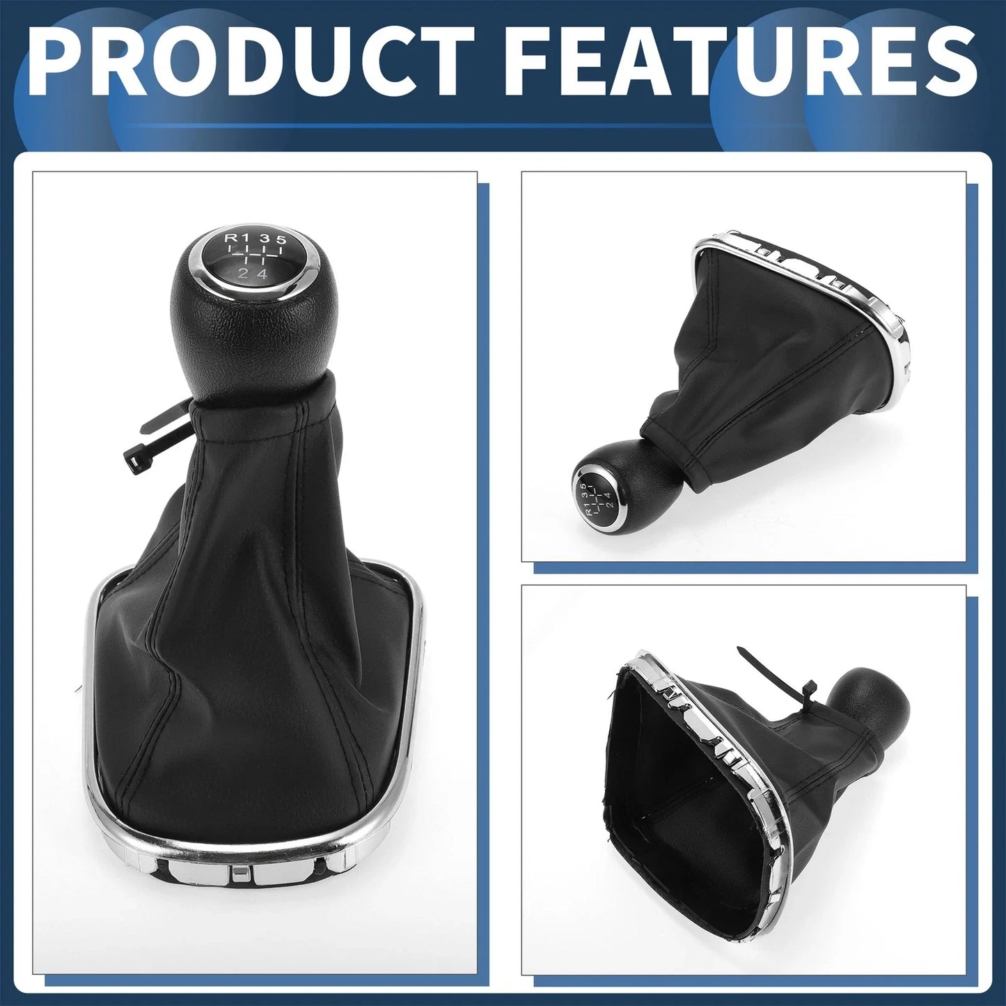 5 Speed Gear Shifter Knob & Cover for Chevrolet Cruze (2008-2015)
