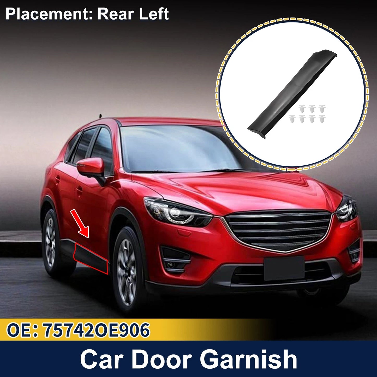 Door Side Lower Trim Garnish No. 75742OE906 for Toyota Highlander