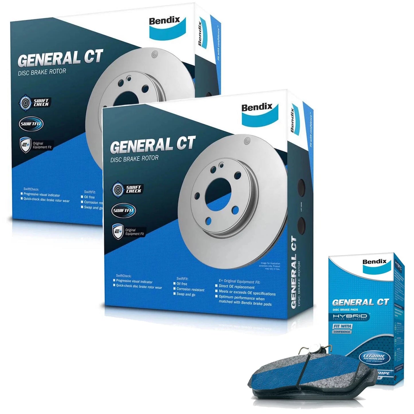 Set of 4 Bendix Front Brake Pads and Rotors for Holden Calais (2006–2017)