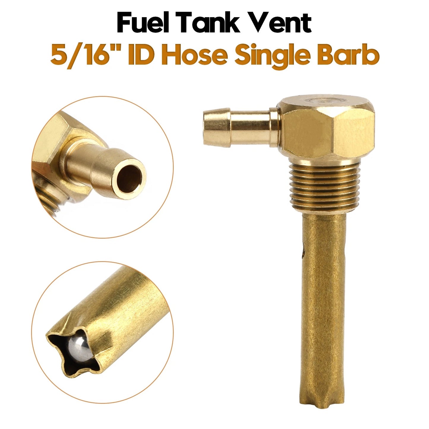 5/16" ID Fuel Tank Vent Hose for Small & Large Tanks (3/8"-18NPTF)