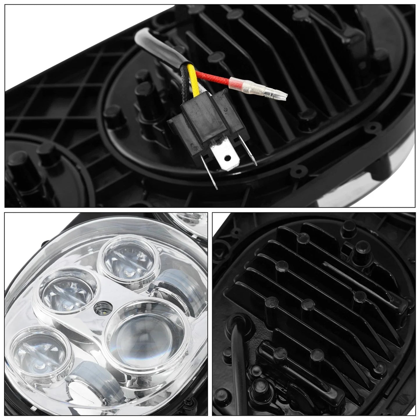 Chrome 5 3/4" Dual Headlight Lamp for Harley Road Glide (1998-2013)