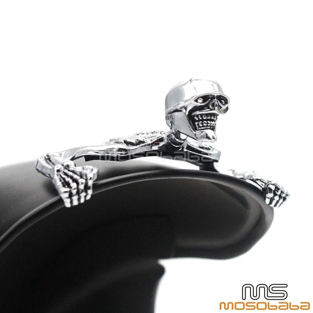 Skull Skeleton Headlight Visor Ornament for Harley Dyna Bobber