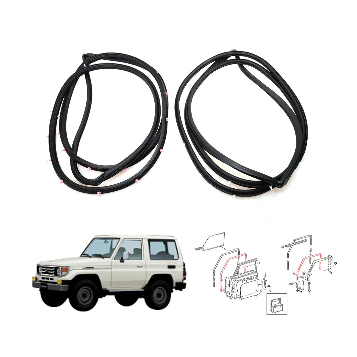 Weatherstrip for Toyota Land Cruiser 2DR Pickup (FZJ74 HZJ71 HZJ75 KZJ70)
