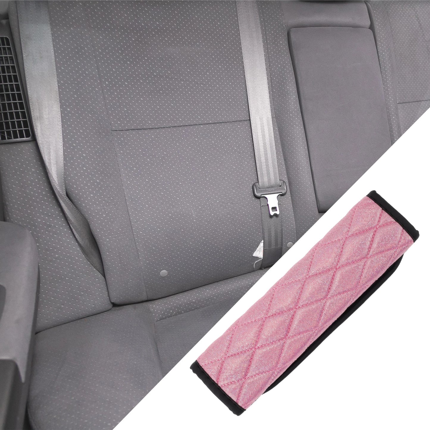 Car Seat Belt Covers for Universal Fit (6.5x23cm) - Pink