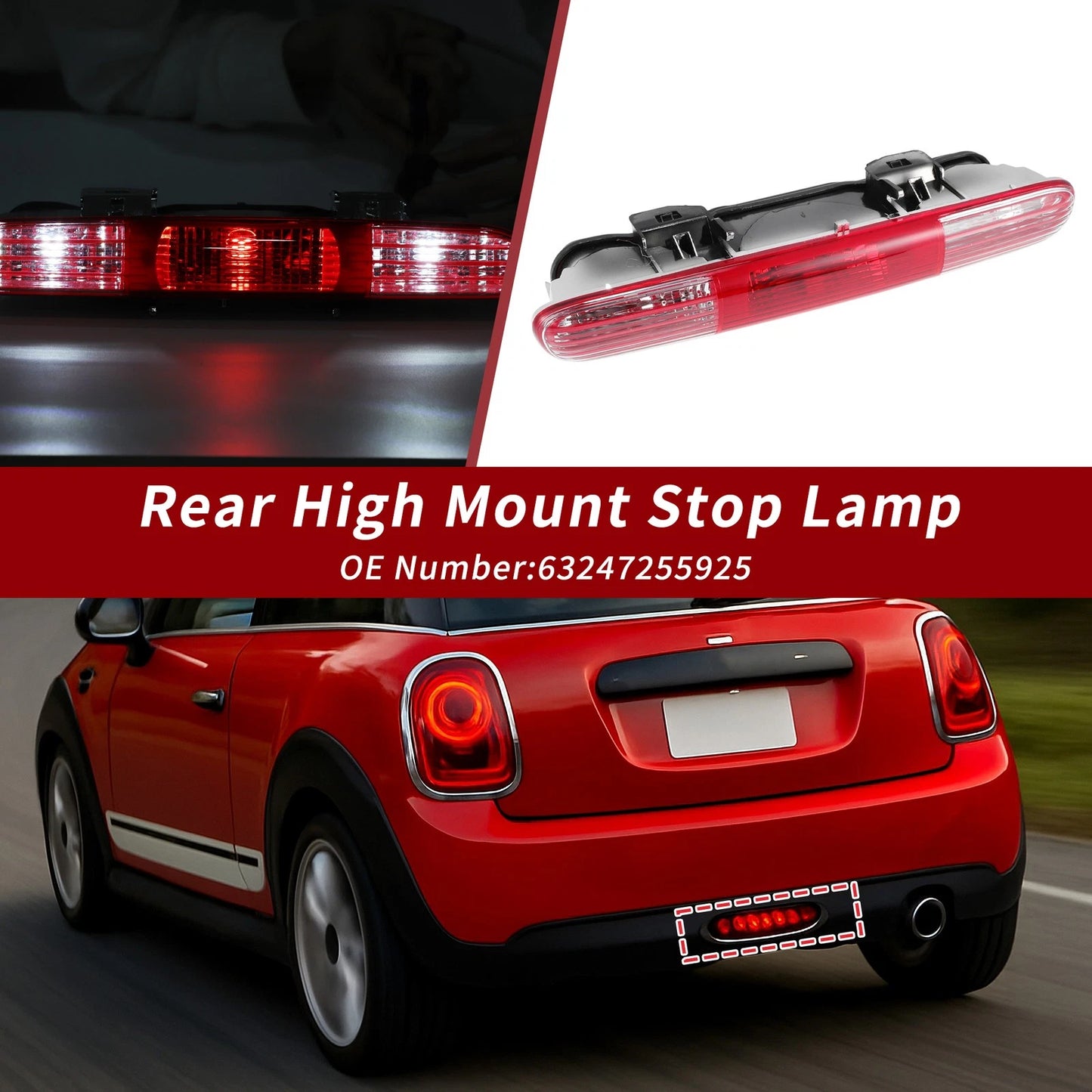 LED Third Brake Light for Mini Cooper R56 R57 R58 (2007–2015) 63247255925