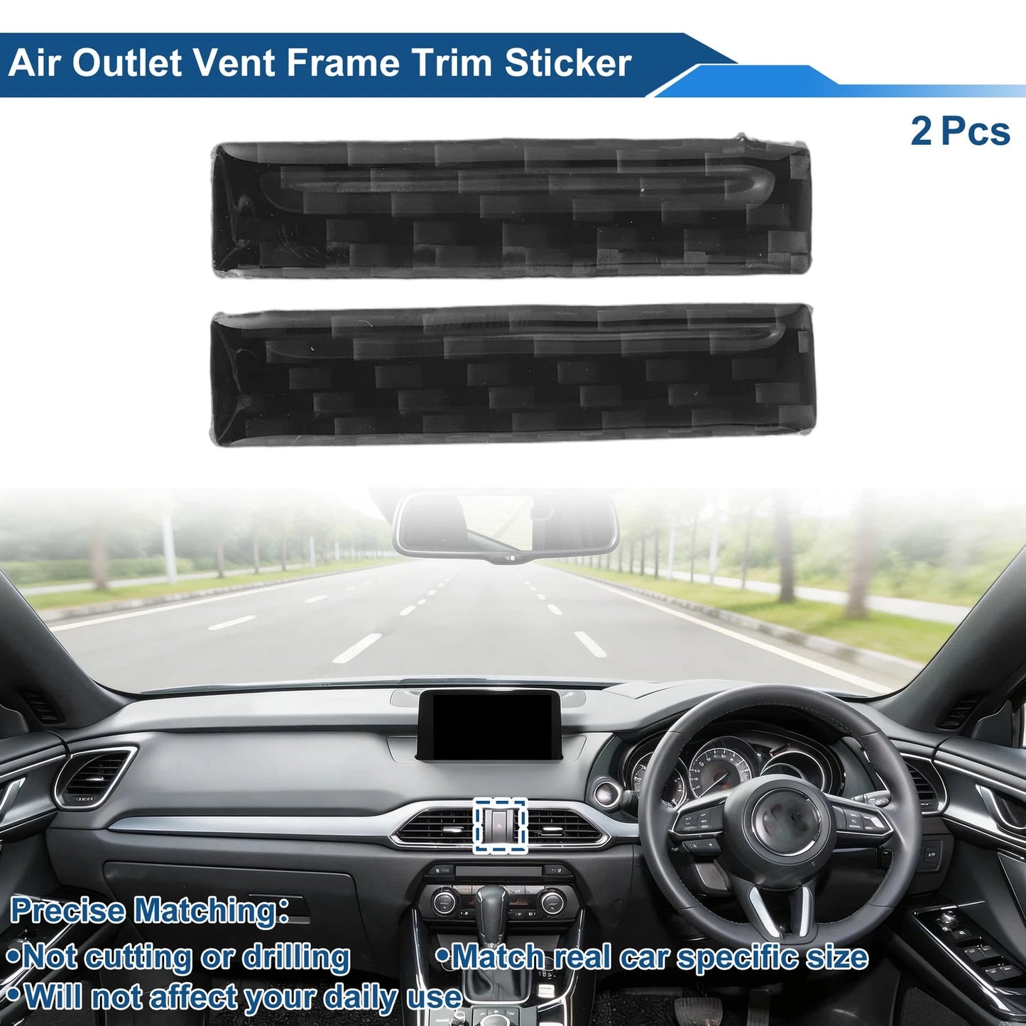 2X Air Condition Outlet Vent Trim Cover Frame for Mazda CX-9 (2007–2015)
