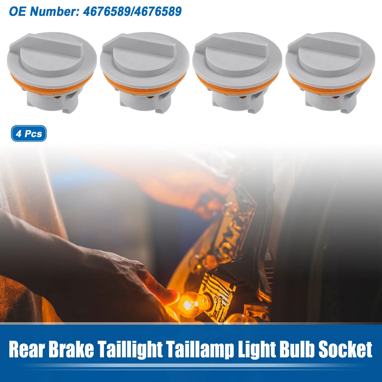 Set of 4 Rear Brake Taillight Bulb Sockets No.4676589 for Jeep Grand Cherokee