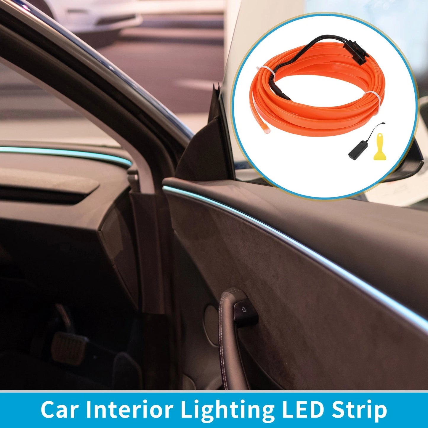 LED Strip Interior Decoration Lighting for Car (3 Meter, Orange)