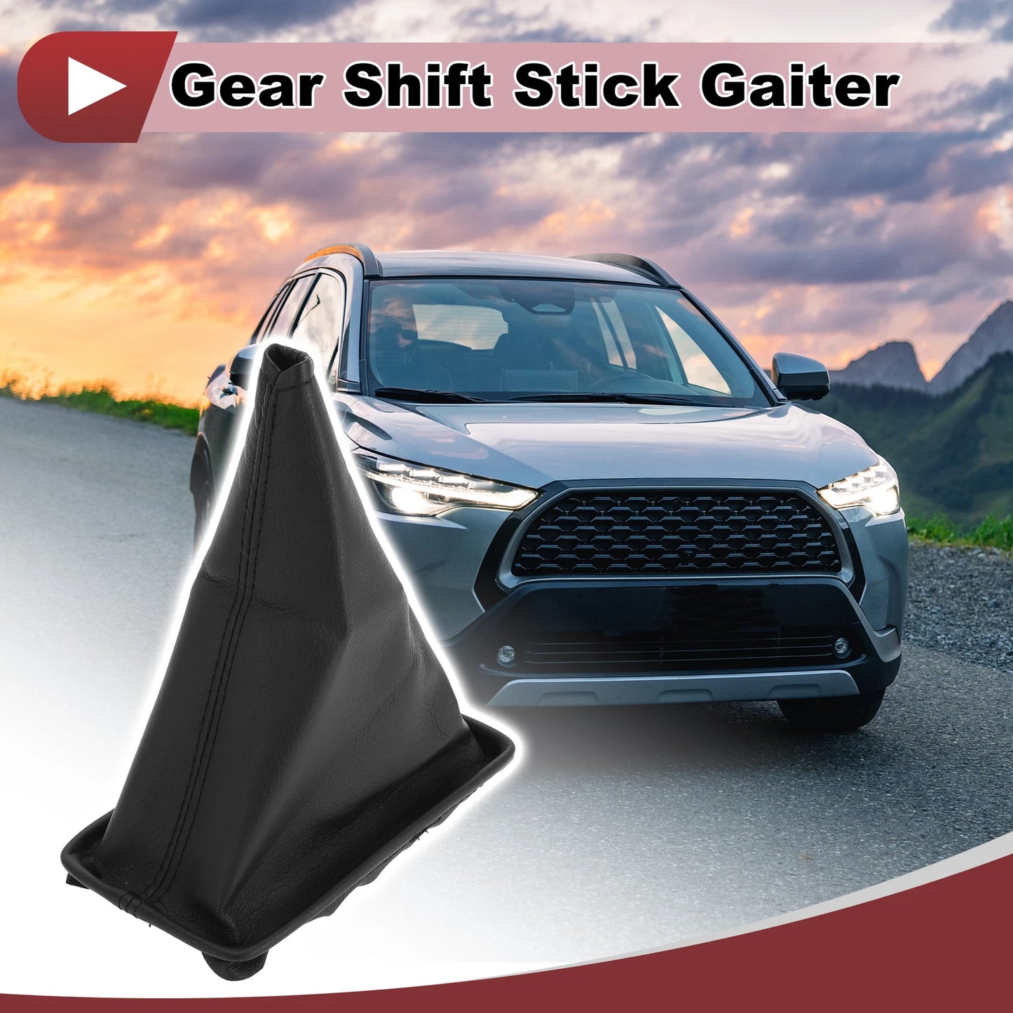 1 Pc Gear Shift Stick Gaiter for Toyota Corolla (2001–2013) Black Faux Leather