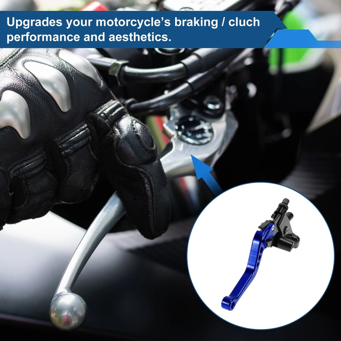 Adjustable Short Brake Clutch Levers for Honda - Solid Blue