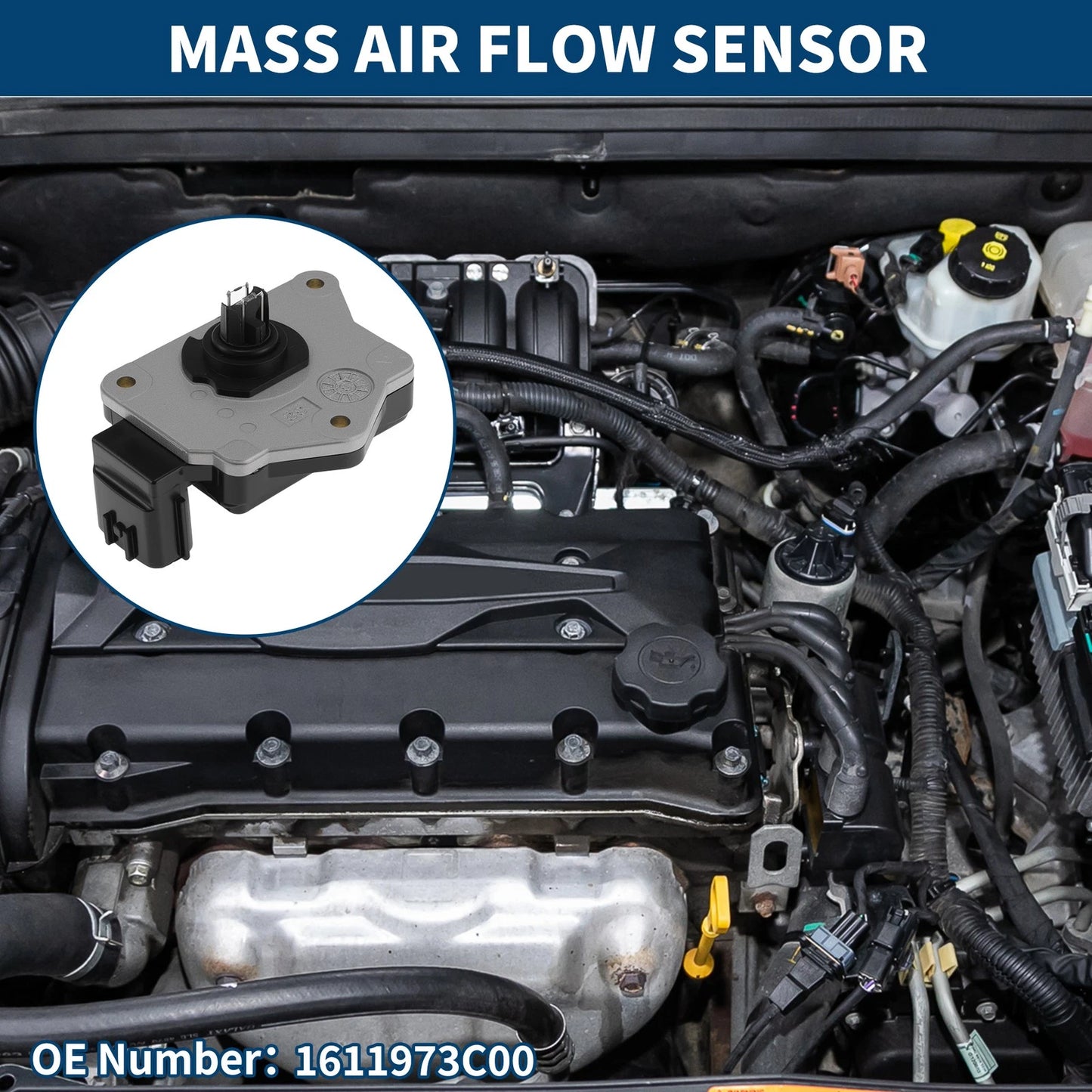 Mass Air Flow Sensor Meter No. 1611973C00 for Nissan D21 L4 2.4L (1990–1993)