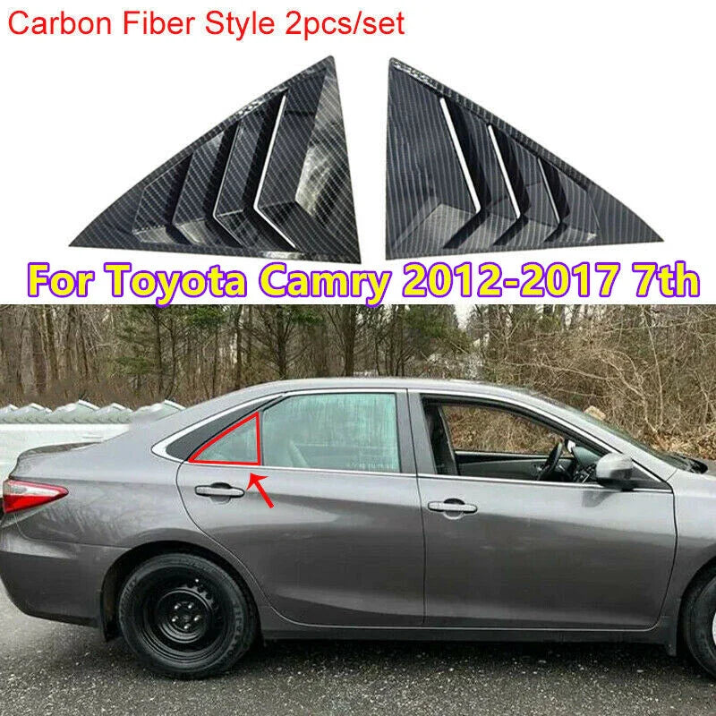 7th Carbon Fiber Window Louver Shutter Cover 2x for Toyota Camry (2012–2017)