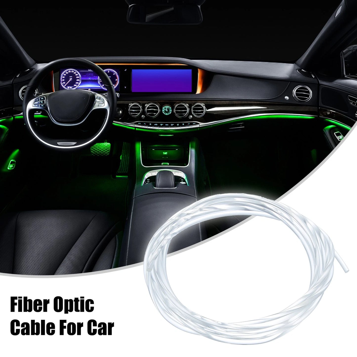 5m Glow Optic Fiber Cable for Universal Car Light Decor (0.20")